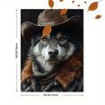 thumbnail image 3 of Qisvanset 12x16 Inch With Frame 2D Flat Wall Art Cowboy Husky Western Pet Portrait Farmhouse Wall Decor, 3 of 8