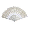 thumbnail image 1 of Ventilador plegable de tela de seda de encaje de flores de mano para fiesta de boda blanco Sunnimix Mujeres abanicos de flores, 1 of 5