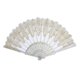 thumbnail image 1 of Ventilador plegable de tela de seda de encaje de flores de mano para fiesta de boda blanco Sunnimix Mujeres abanicos de flores, 1 of 5