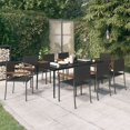 thumbnail image 1 of vidaXL 9 Piece Garden Dining Set Black, 1 of 5