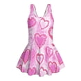 thumbnail image 7 of FOR U DESIGNS Girls' Sleeveless One-Piece Swimsuit Comfortable Tank Bathing Suit Swimwear with Short Bathing Suit for Kids, Heart Tie Dye, 7 of 7