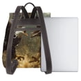 thumbnail image 3 of Gaeub Dinosaur Bald Eagle Print Women's Leather Backpack,Travel Laptop Backpack,Fashion Ladies Leather Backpack Bag for Travel,Leather Drawstring Daypack for Me, 3 of 4
