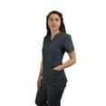 thumbnail image 3 of Women's Button V-Neck Scrub Top Medical Nursing JDM Uniforms, 3 of 5