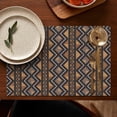 thumbnail image 5 of Boho Brown Geometric Ethnic Pattern Summer Placemats Table Placemats Set Of 4-Linen Kitchen Washable Placemats Table Mats 11.8"x17.7" Non-Slip Heat Resistant, 5 of 6
