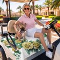 thumbnail image 3 of Golf Cart Seat Covers for 2 Seater,Yellow Rose Microfiber Cart Seat Towel Blanket,Flower Floral Spring Watercolor Green Leaf Absorbent Breathable NonSlip Bench Seats Protector for Golf Course 51"x31", 3 of 9