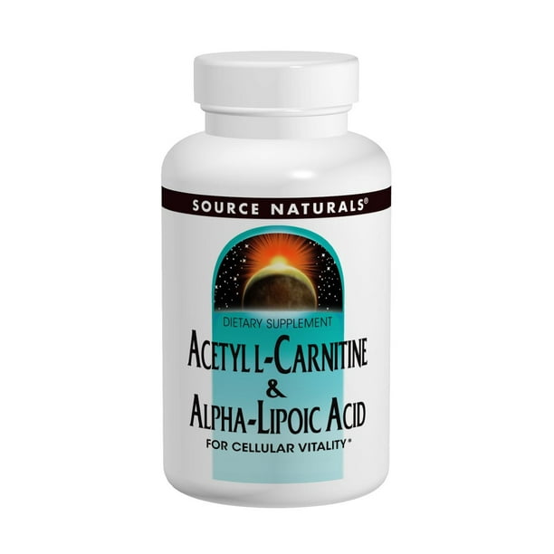 Source Naturals Acetyl LCarnitine & Alpha Lipoic Acid 500/150mg, 60