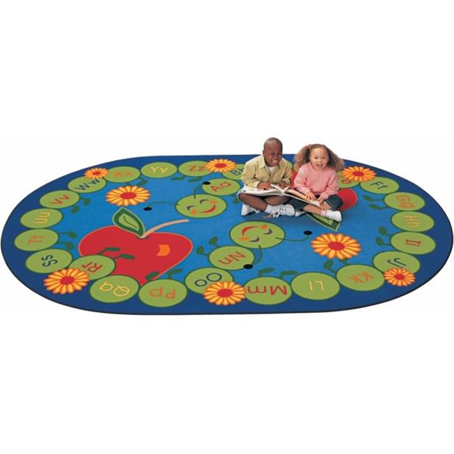 Carpets For Kids 2295 ABC Caterpillar 6.75 ft. x 9.42 ft. Oval Rug