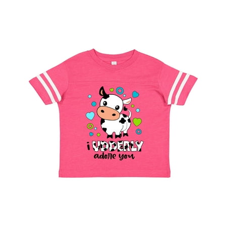 

Inktastic I Udderly Adore You Cute Holstein Cow and Hearts Gift Toddler Boy or Toddler Girl T-Shirt