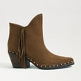thumbnail image 6 of Sam Edelman Willie Pointed Toe Western Block Heel Womens Fringe Ankle Bootie (HAZELNUT, 10.5), 6 of 6