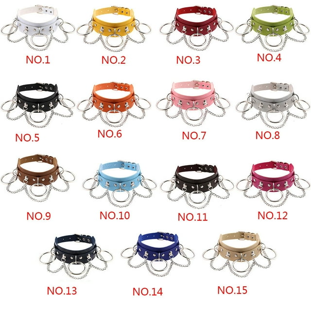 Sonducket Gargantilla de cuero negro Harajuku para mujer, Collar de cadena Punk gótico para mujer, gargantilla Sexy para chicas, joyería de Ropa, zapatos y accesorios Miscelánea No.14 Sonducket PS11274-14