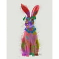 thumbnail image 2 of Fab Funky 26x32 White Modern Wood Framed Museum Art Print Titled - Rainbow Splash Rabbit 2, Full, 2 of 4