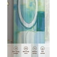 thumbnail image 6 of Abstract Art Street Art Circle Teal Retro Sheer Curtains 72 Inches Long 2 Panels Light Filtering Semi Sheer Window Curtains Drapes for Bedroom Living Room 52"x72", 6 of 7