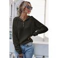 thumbnail image 2 of Pull à Capuche pour Femmes, Décontracté, Boutonné, Col en V, Manches Longues, Tricoté, Henley, 2 of 7