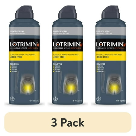 (3 pack) Lotrimin AF Jock Itch Antifungal Powder Spray, 4.6 oz