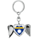 thumbnail image 1 of Nauru Oceania National Emblem Llavero de alas de ángel en forma de corazón, 1 of 3