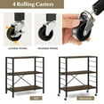 thumbnail image 6 of Resenkos 3-Tier Foldable Shelving Unit with Detachable Wheels and Adjustable Shelves-Black, Tower Rack Serving Trolley for Office Bathroom Kitchen Kids’ Room Laundry Room, 6 of 8