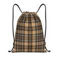 thumbnail image 1 of Fotbe khaki coffee plaid Bolsa Mochila con Cordón Estampada, Bolsa de Gimnasio Deportiva, Bolsa Cinch, Bolsa con Cordón para Hombres y Mujeres-Small, 1 of 6