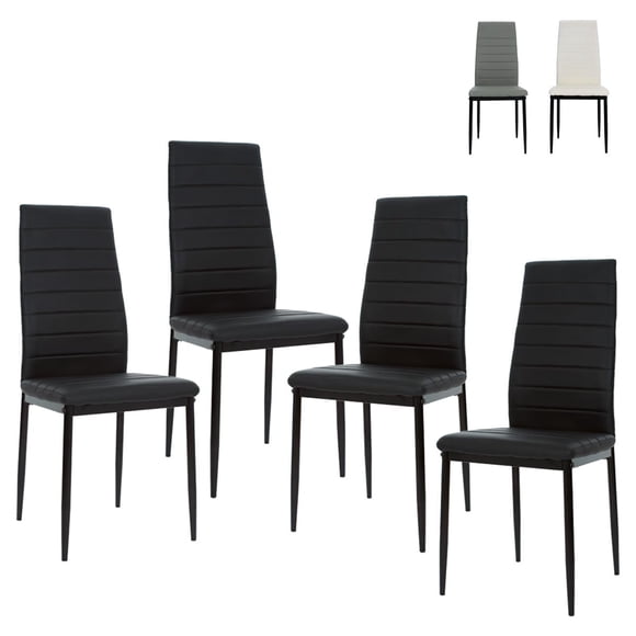 Set De 4 Sillas Comedor Minimalista Moderno Respaldo Alto