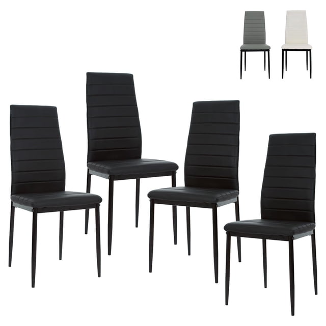 Set De 4 Sillas Comedor Minimalista Moderno Respaldo Alto