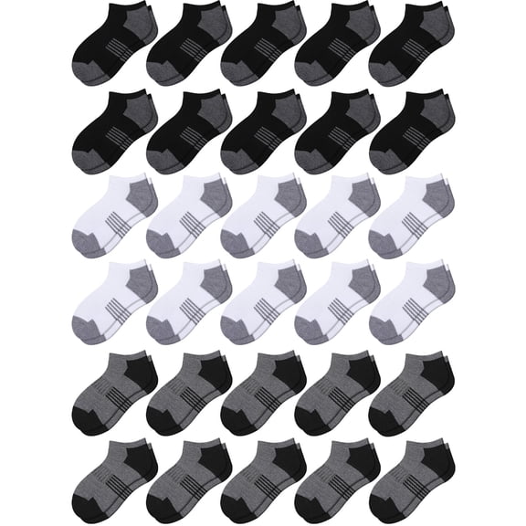 EALLCO 30 Pairs Boys & Girls Socks Ankle Lightweight Socks for Child 4-10 Years Old