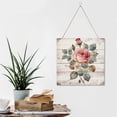 thumbnail image 6 of Zomyto 12x12 In Square Hanging Wood Sign Rose Theme Wall Art, 6 of 8