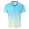 thumbnail image 5 of VgaVtl Men's Polo Shirt Golf Short Sleeve Summer Collared Workout Gradient Color Leisure T Shirt for Men Button, 5 of 5