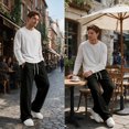 thumbnail image 7 of Men’s Fleece Sweatpants Combine Relaxed Straight Leg Styling With Drawstring Waist And Side Pockets For Winter Weekend Wear, 7 of 7