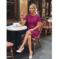 thumbnail image 3 of Merokeety Womens Summer Dresses Elegant Business A Line Bodycon Work Short Dress Fuchsia xl, 3 of 8