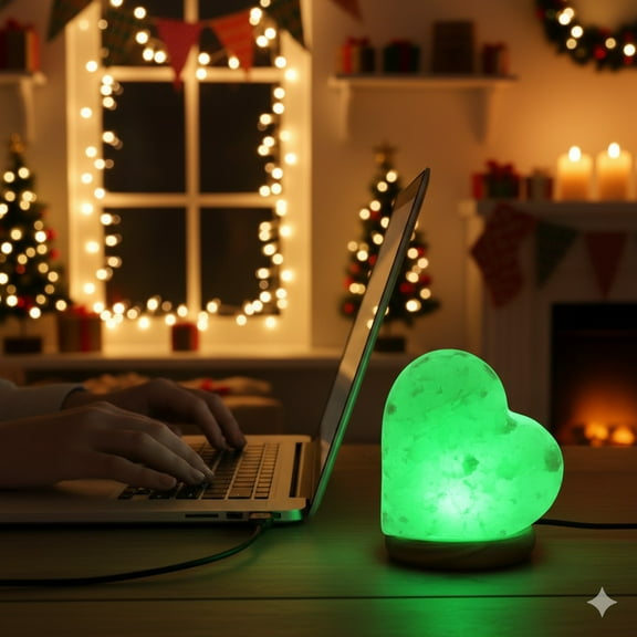 NatureBoost Himalayan Salt Lamp, USB Powered, Night Light Color Changing Lamp,Unique Gift Idea (Heart)