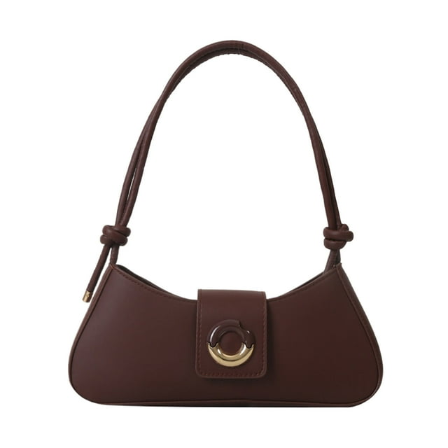 Minnieouse Bolso de moda de verano de tamaño adecuado para mujer On Go, bolsos cruzados de hombro con cierre elegante para mujer Bolsas de mensajero y de hombro Marrón