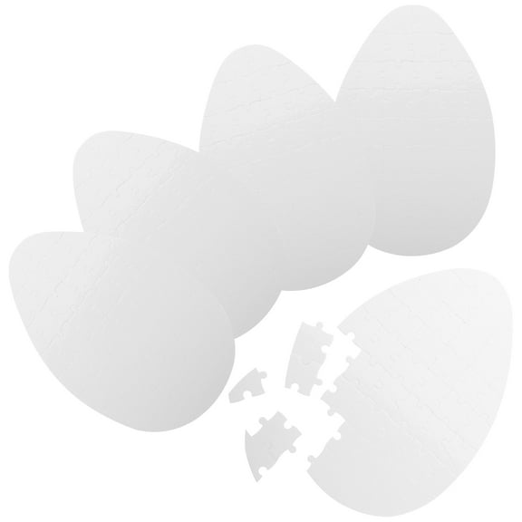 White Paper Puzzle Pieces for Heat Transfer Craft and Playing 5pcs Egg Shape Blank Jigsaw Puzzles