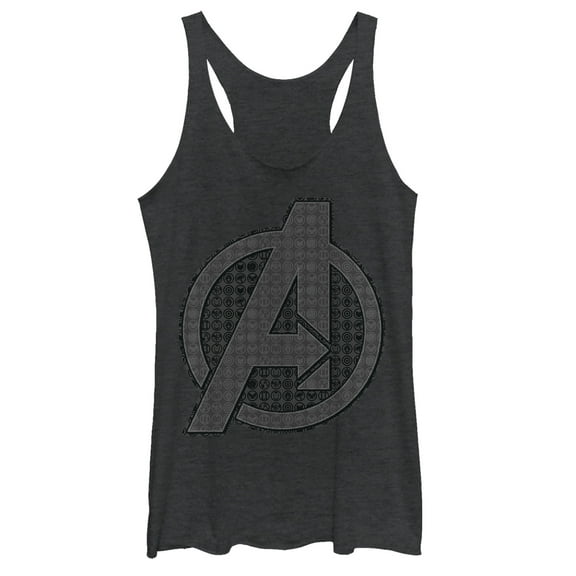 Women's Marvel Avengers: Endgame Logo Icon Tiles  Racerback Tank Top Black Heather Small