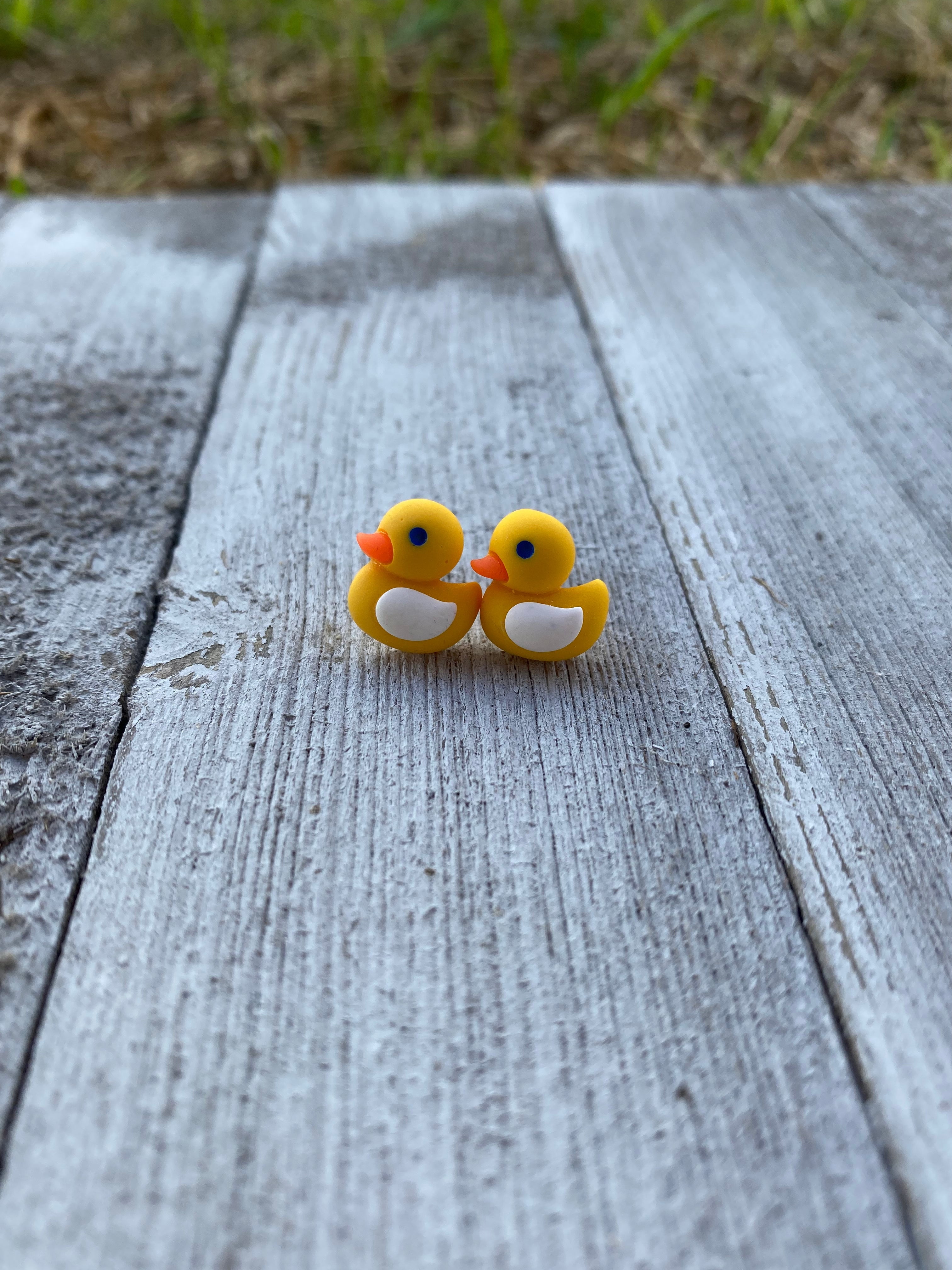 Rubber Ducky Duck Farm Animal Stud Earrings Gift