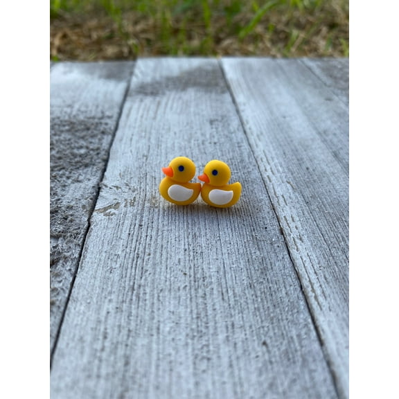Rubber Ducky Duck Farm Animal Stud Earrings Gift