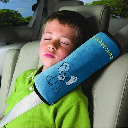 Seatbelt Pillow For Kids In Car Travel Pillows With Clips Toddler Softly Seat Belt Cat Washable Strap Cushion Pad Cover Head Neck Support Best Gift Children Blue Canada Toddler Softly Seat Belt Pillow, Portable Child Car Seat Cushion Pad