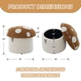 thumbnail image 5 of Guyou Cute Kids Storage Stool, Mushroom Shaped Upholstered Kids Reading Chair with Storage, Faux Fur Toddler Chair, Children's Shoe Changing Stool for Playroom Kindergarten Bedroom, Brown, 5 of 9