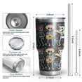 thumbnail image 6 of 30oz Day Of the Dead Halloween Pattern Tumblers Stainless Steel Tumbler with Lid and Straw,Vacuum Insulated Double Wall Travel Tumbler Cups Mug with Cleaning Brush for Coffee,Tea, 6 of 7