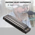 thumbnail image 3 of Key of C Diatonic Harmonica Mouthorgan with ABS Reeds Mirror Surface Design 10 Holes Blues Harmonica Perfect for Beginners Professional Students Kid Black, 3 of 7