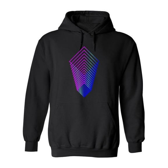 Neon Squares Fusion Hoodie Men -Image by Shutterstock, Male 3X-Large