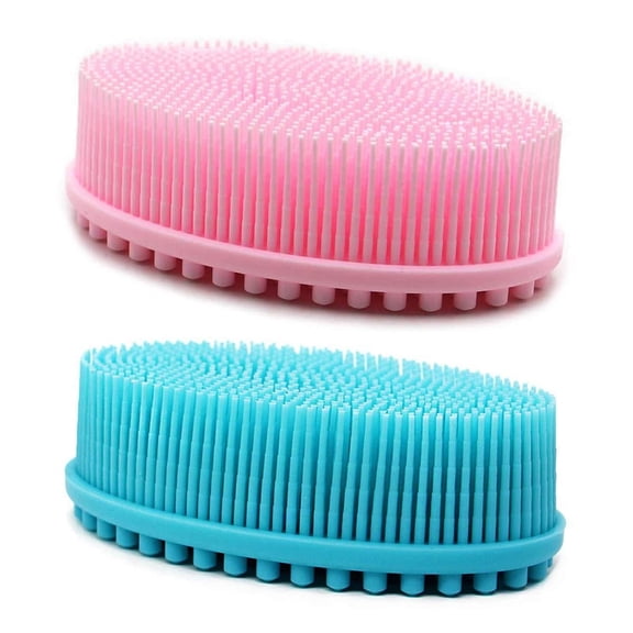 DNC Silicone Body Scrubber Exfoliating Bath Body Brush for Shower 2 Pack
