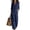 Dark Blue, variant on Women's Bohemian Cotton Linen Two Piece Sets - Vacation Top and Pants Outfit, Retro Elastic Waist Casual Wear for Spring and Summer,Army Green L
