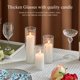 thumbnail image 4 of Juego de 6 velas pilar blancas con portavelas de vidrio transparente, 4 of 9