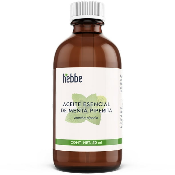 Aceite esencial de menta orgánico puro Hebbe Cosmetics uso en Aromaterapia spa y cuero cabelludo 50 ml