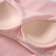 thumbnail image 6 of Fanxing Built in Bra Tops for Women 2025 Casual Solid Built in Bras Tops Casual Short Sleeve Workout Gym Shirts Pink,L, 6 of 8