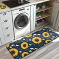 thumbnail image 3 of DarkBlue Sunflower Bee Pattern Kitchen Rug Mat,Kitchen Runner Rugs Non Skid Washable,Decorative Kitchen Floor Mats for Kitchen,Sink,Laundry,17"x47.2", 3 of 7