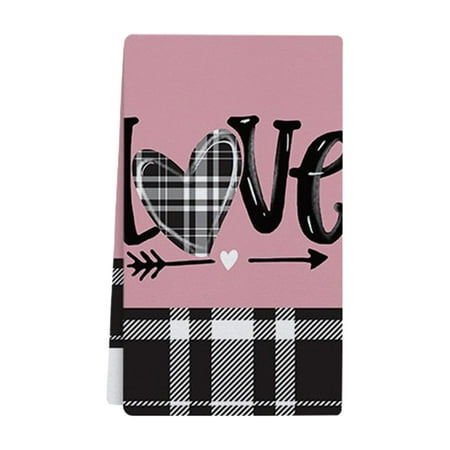 TanSiDing 3pcs Valentine s Day Kitchen Towels Super Soft Absorbent Dish Drying Cloths Holiday Themed Decorative Towel for Cooking Baking and Home Decor 60*40cm