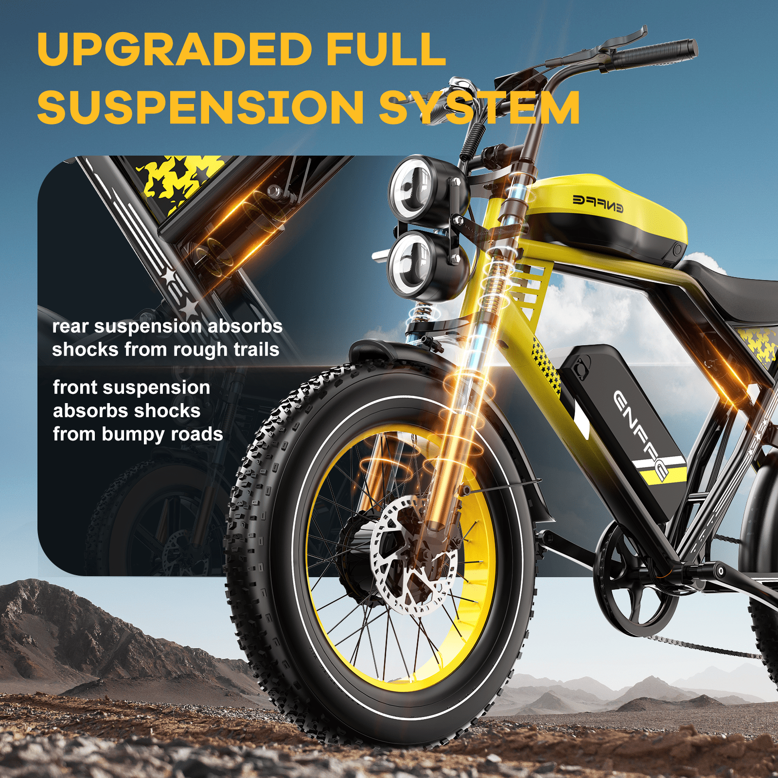 Electric Fat Tire Bike for Adults, 3000W Peak Dual Motor Electric Bicycle , Max 32MPH 20"x4.0 Off-Road Mountain Ebike , 48V 45AH Battery,  200Miles PAS Range,UL2849