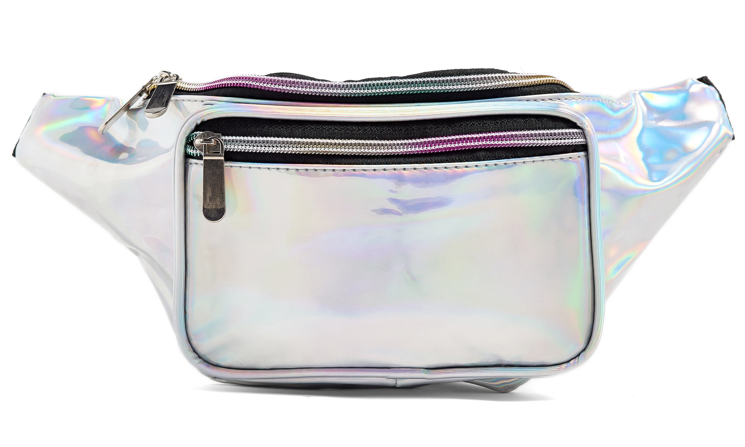 Bag Waist Bumbag Fanny Pack Bum Belt Kids Packs Festival Ladies 80 90 Silver  Bumbags Glittery Iridescent Shiny 