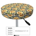 thumbnail image 4 of Round Bar Stool Seat Covers, sunflowers striped black white Retro Elastic Round Chair Cover Stool Seat Slipcover Bar Stool Cushions Round Pad for 12-14 inch, 4 of 7