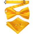 thumbnail image 1 of SURJDE Mens Solid Color Pre-tied Bow Tie and Pocket Square Cufflink Set, 1 of 4